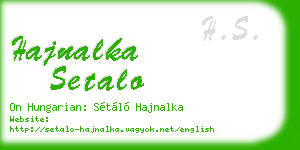 hajnalka setalo business card